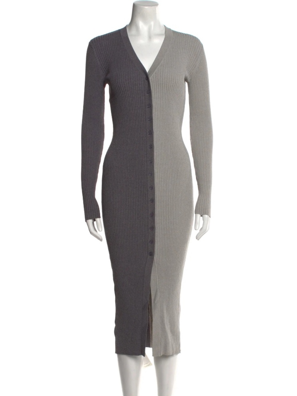 STAUD COLORBLOCK GREY DRESS
